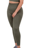 Square Neck Short Sleeve Crop Top and Seamless High Waist Full Length Leggings