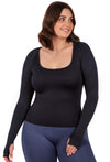 Seamless Square Neck Long Sleeve Top