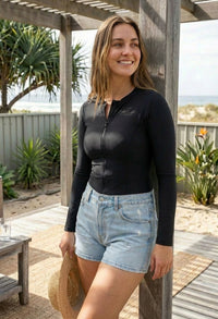 Women’s rash guard long sleeve swim top UV protection for surfing swimming and beach