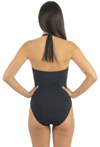 Petite Halter One-Piece Swimsuit with Ruched Bust