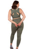 Sports Set - Triple-layer Support Racer Bra & Seamless High Waist Full Length Leggings