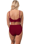 Burgundy Bamboo Bra + High Cut Set With FREE Nipple Covers