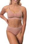 Nude Bamboo Padded Wire Free Bra and High Cut Brief Set