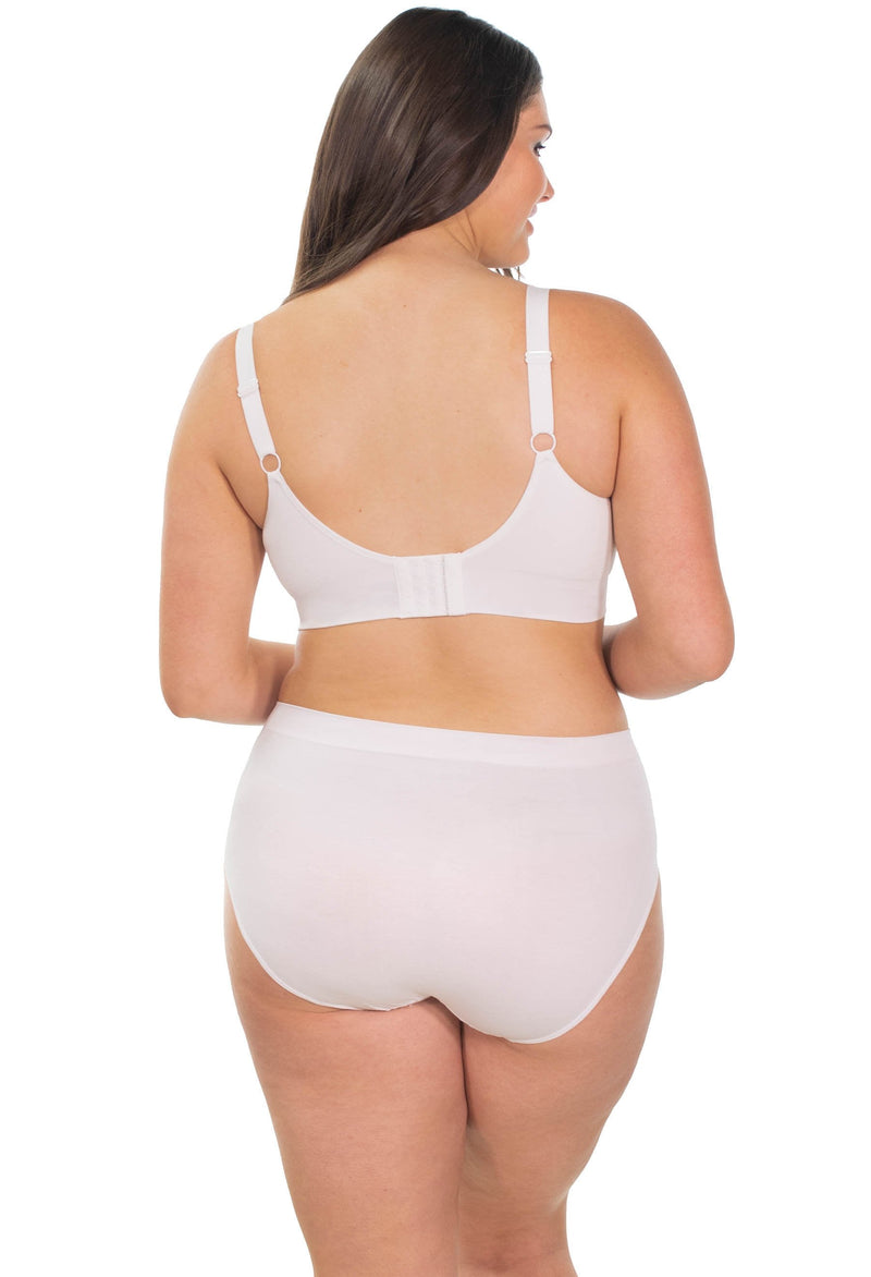 Bamboo Nursing Bra + High Cut Undies White Set