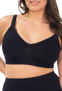 Black Bamboo Padded Wire Free Bra and High Cut Brief Set