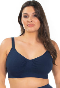 Bamboo Padded Wire Free Bra - Pacific Blue