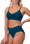 Blue Bamboo Padded Wire Free Bra and High Cut Brief Set