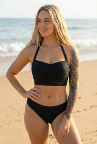 Halter Neck Ruched Swim Bra