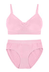 Pink Bamboo Bra + High Cut Set With FREE Nipple Covers