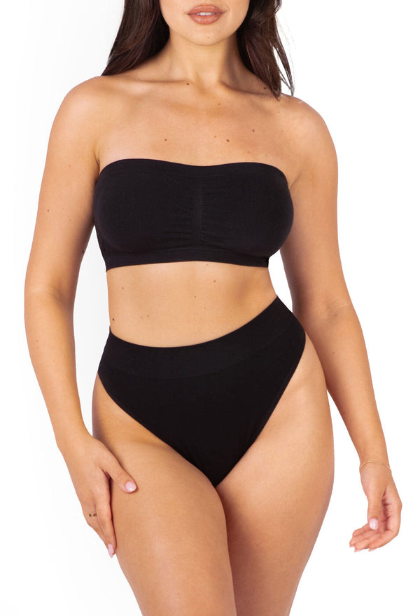 Bandeau + High Waist G-String | Cool Cotton Set