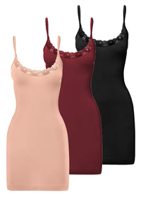 Curvy Bamboo Lace Slip - 3 Pack