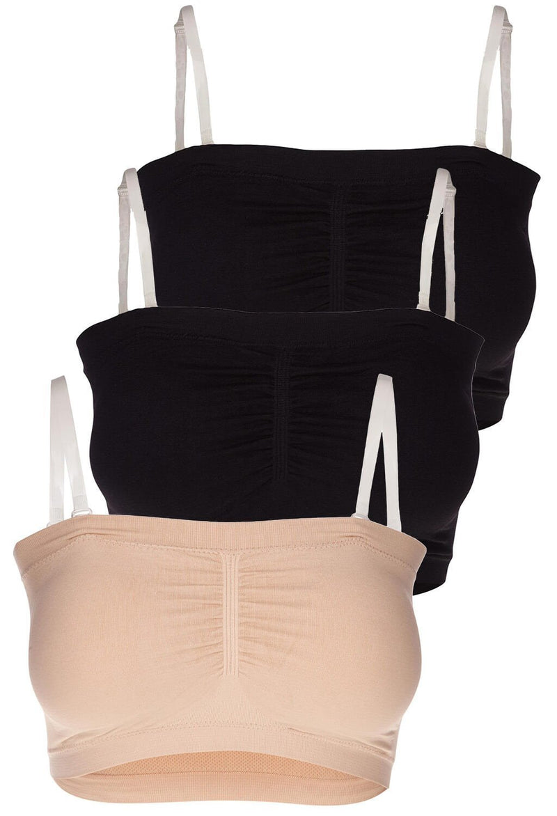 Curvy Soft Comfort Padded Bandeau - 3 Pack