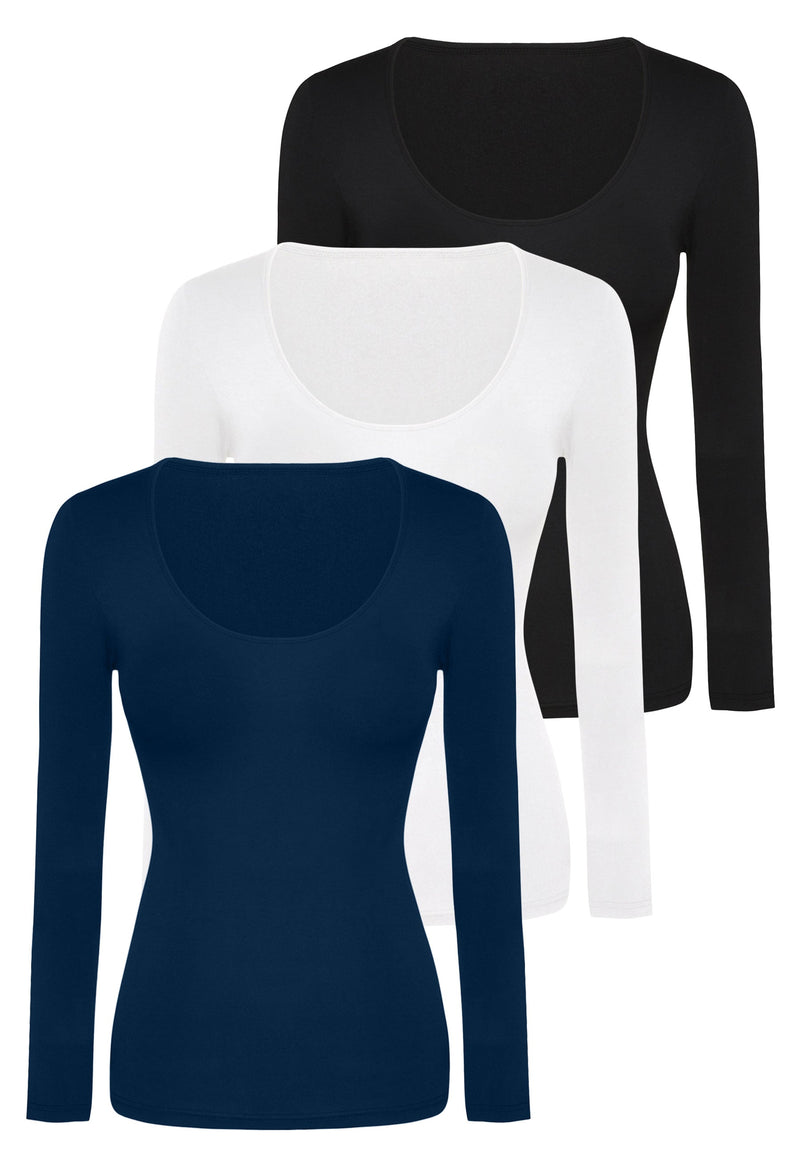 Bamboo Long Sleeve Top - 3 Pack