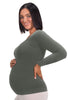 Maternity Bamboo Long Sleeve Top - 3 Pack