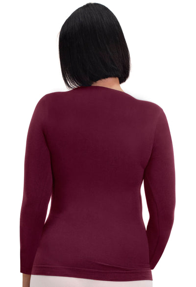 Maternity Bamboo Long Sleeve Top - Burgundy