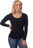 bamboo full length sleeves top black features scoop neckline that's flattering to the bust australia