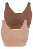 Chocolate & Tan Minimiser Wire Free Bra - 2 PACK