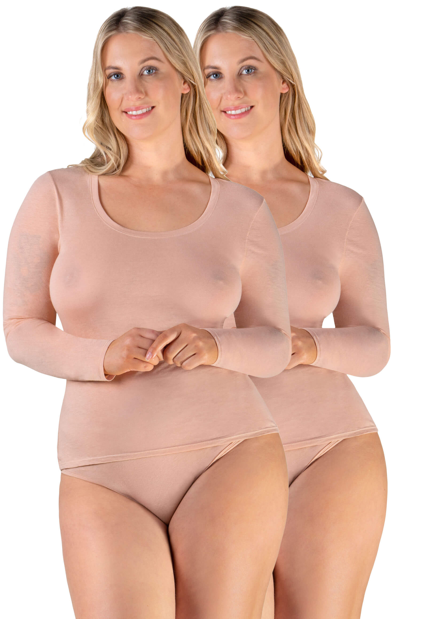 Superfine﻿ 100% BCI Cotton Long Sleeve Top, 2 Pack﻿﻿