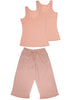 100% Cotton 3/4 Pant and Tank Tops Lounge Set