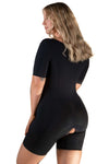 Open Bust Short Sleeve Shaping Bodysuit with Shorts - 2 Pack