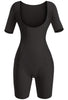 Open Bust Short Sleeve Shaping Bodysuit with Shorts
