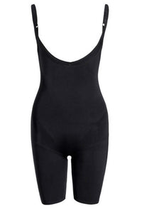 Open Bust Shaping Shorts Bodysuit With Adjustable Straps