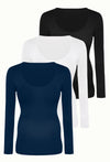 Maternity Bamboo Long Sleeve Top - 3 Pack