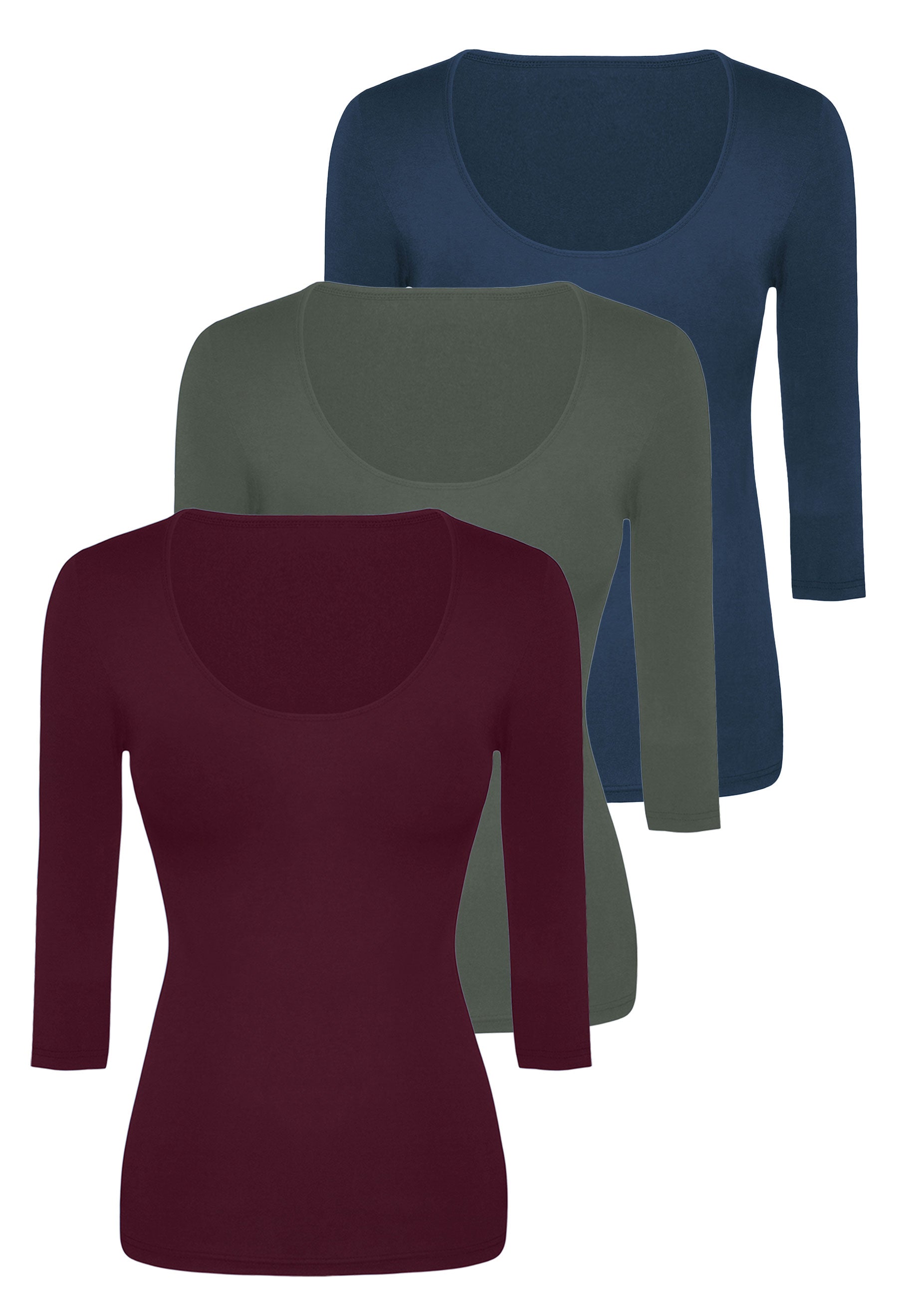 Bamboo 3/4 Sleeve Top -3 Pack – B Free Australia