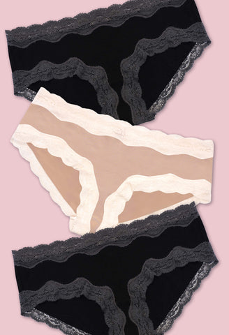 No Panty Line Cotton Low Rise Hipster Brief - 3 Pack