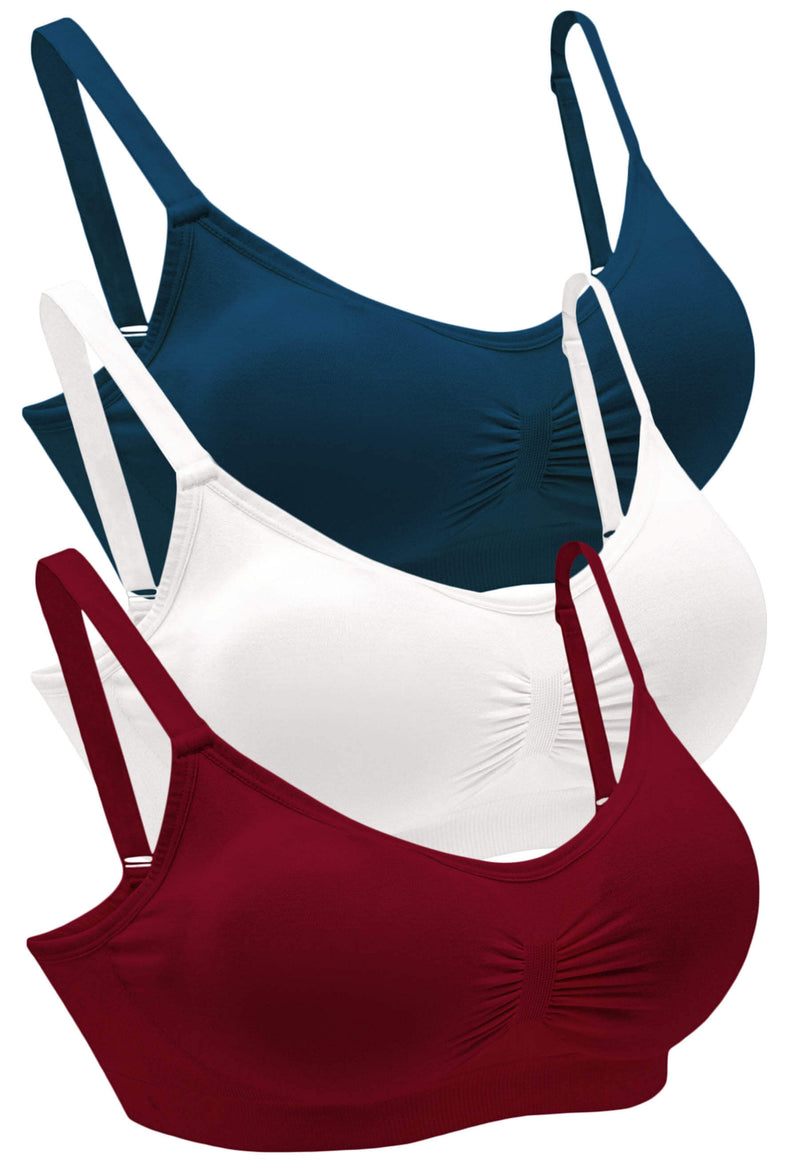 Bamboo Padded Wire Free Bra - Fancy 3 Pack