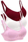 Bamboo Padded Wire Free Bra - Fancy 3 Pack