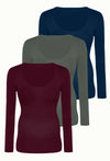 Maternity Bamboo Long Sleeve Top - 3 Pack