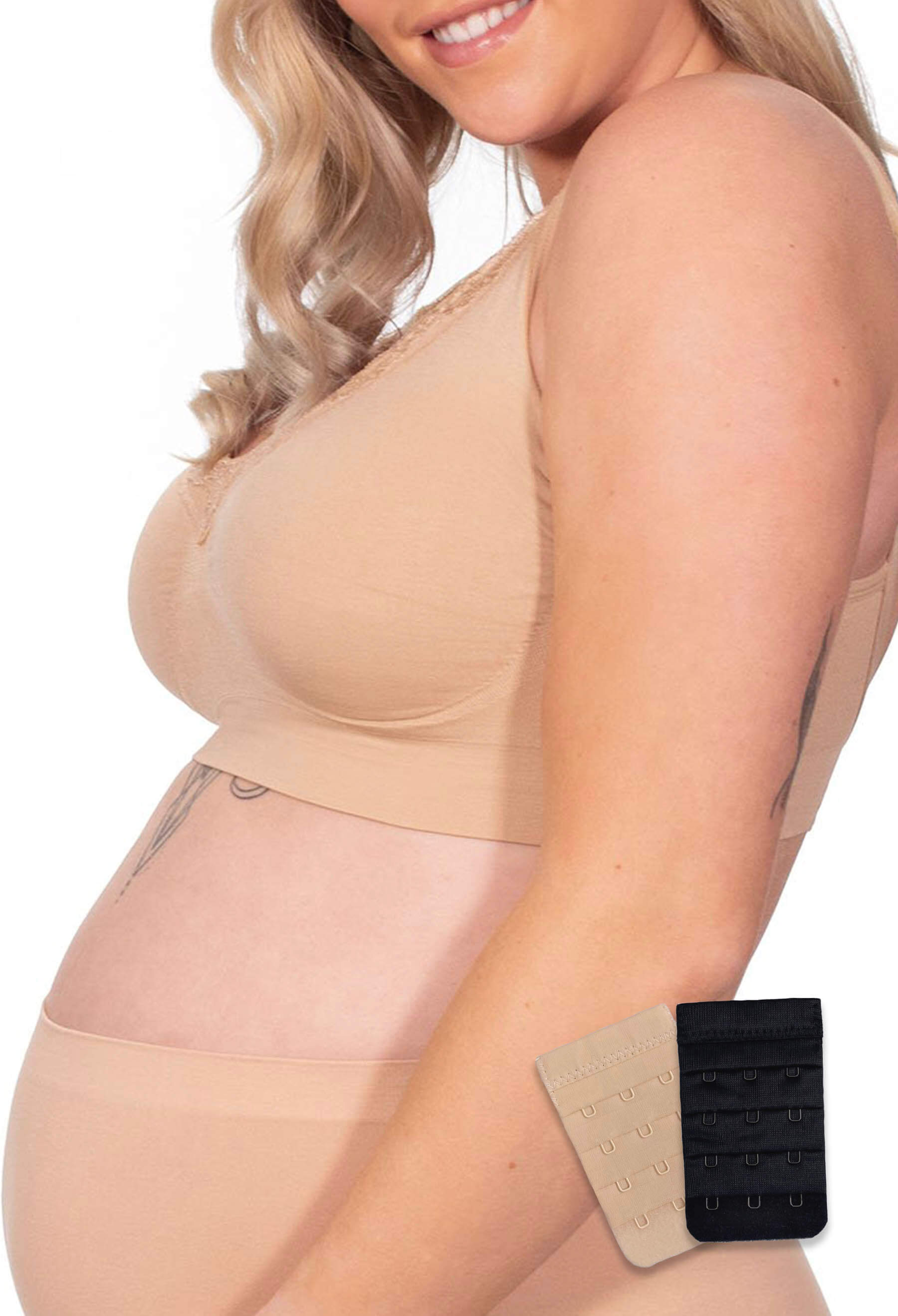 Lightweight Wire Free Pregnancy Bra + Band Extender Set