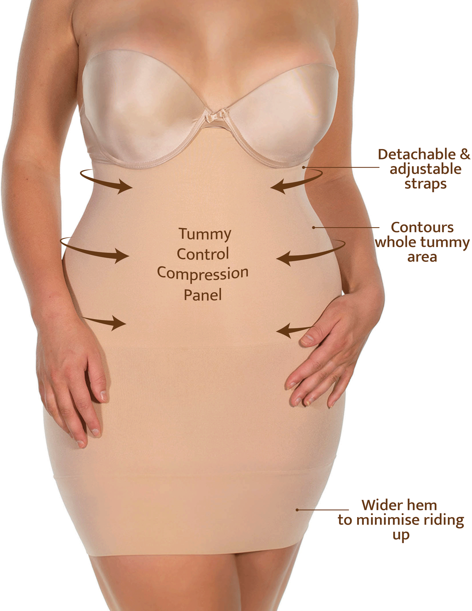 Seamless Underbust Shaping Slip Shapewear B Free Australia