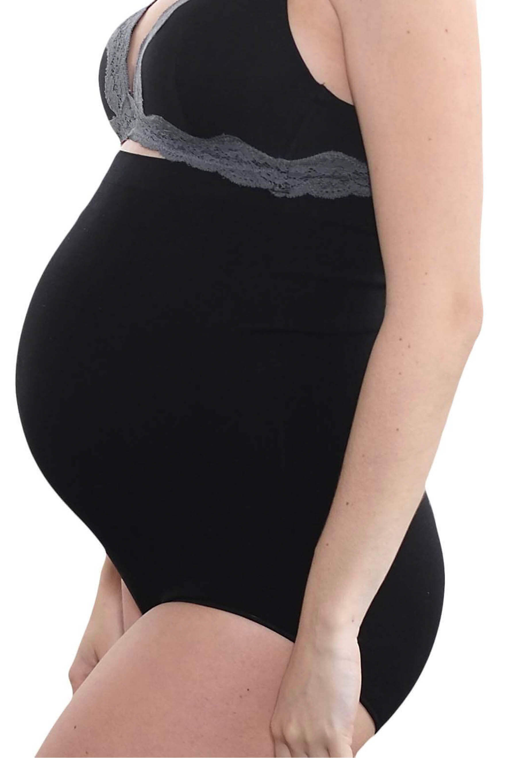 Maternity Over The Bump Pregnancy Cotton Black Underwear
