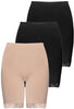 High Rise Long Cotton Thermal Shorts - 3 Pack