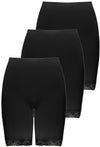 Plus Size Anti Chafing High Rise Long Cotton Shorts - 3 Pack