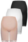 Maternity Anti Chafing High Rise Long Cotton Shorts - 3 Pack