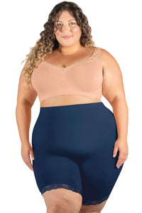 Plus Size Anti Chafing High Rise Long Cotton Shorts - 3 Pack