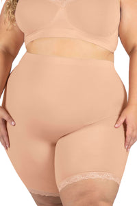 Curvy Anti Chafing High Rise Long Cotton Rich Shorts