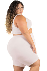 Plus Size Anti Chafing High Rise Long Cotton Rich Shorts - 3 Pack