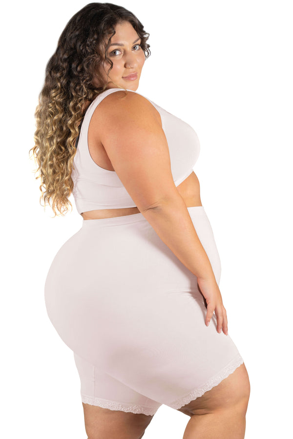 Plus Size Anti Chafing High Rise Long Cotton Rich Shorts - 3 Pack