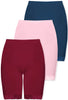 High Rise Long Cotton Thermal Shorts - 3 Pack
