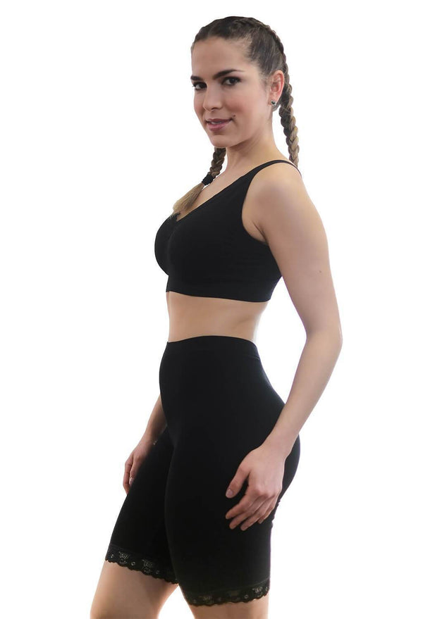 Anti Chafing High Rise Long Cotton Rich Shorts