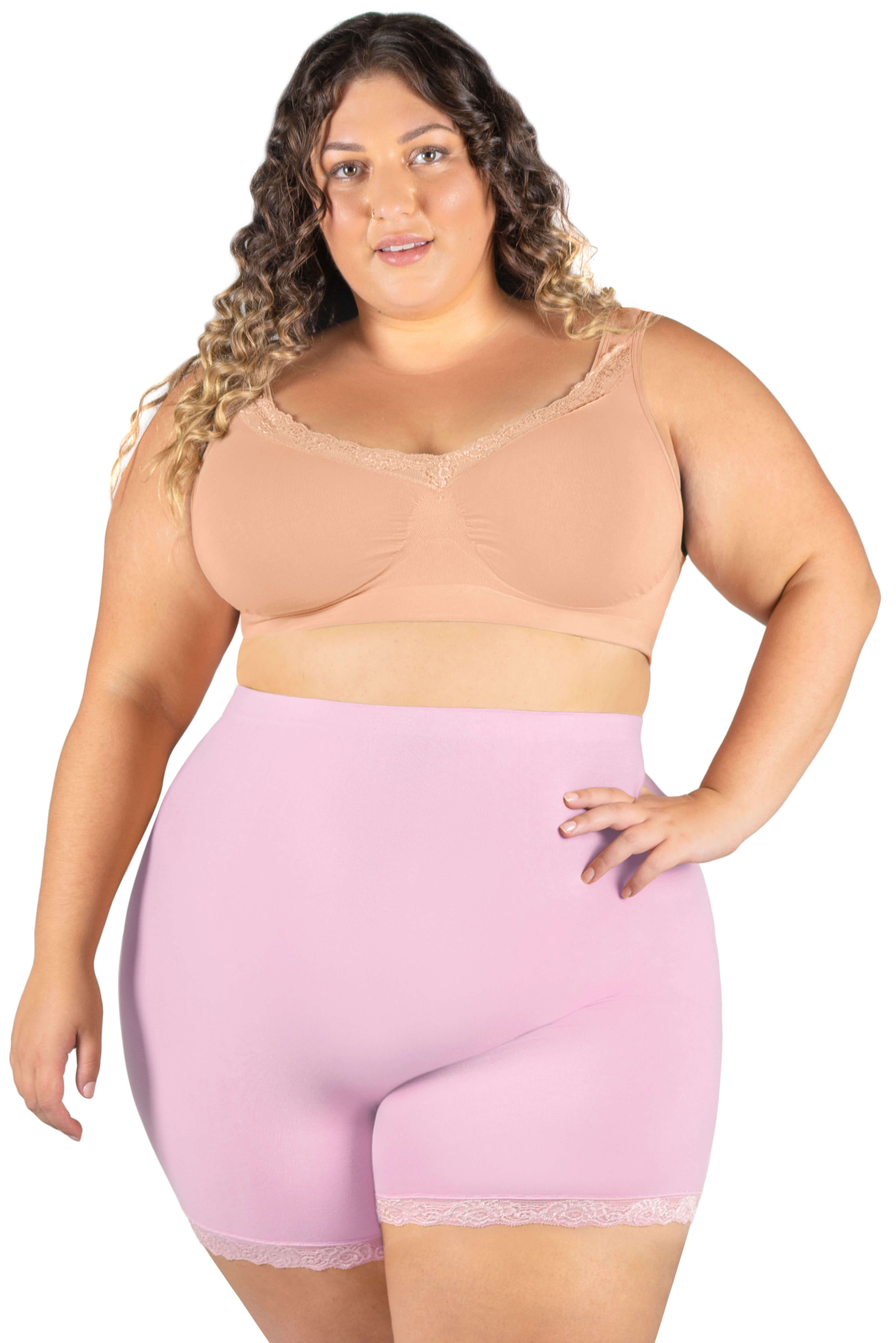 Plus Size Anti Chafing High Rise Petite Cotton Shorts