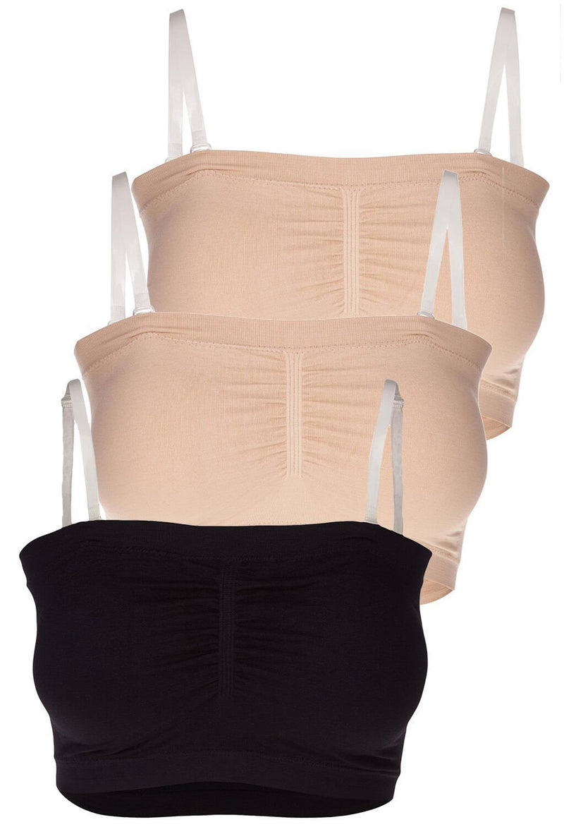 Curvy Soft Comfort Padded Bandeau - 3 Pack