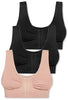 Bamboo Padded Front Closure Wire Free Bra - 3 Pack