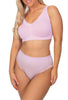 Lace Minimiser Wire Free Bra & Lace High Cut Brief Set