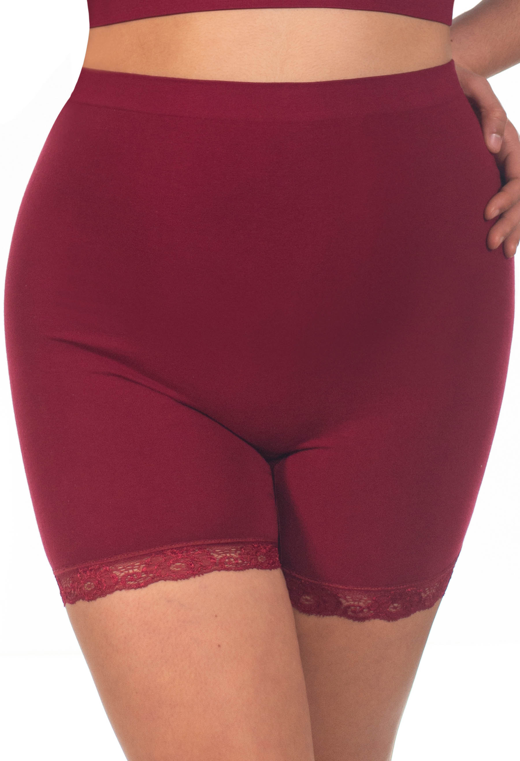 Plus Size Anti Chafing High Rise Petite Cotton Shorts 3 Pack