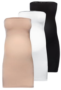 Maternity Strapless Mini Slip Dress/Skirt - 3 Pack